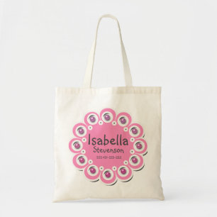 Kids childish fun pink cute girls girl pearl roman tote bag