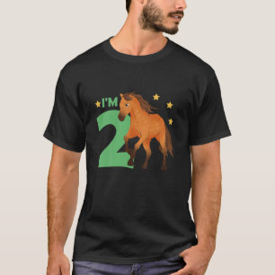 Kids Children 2Nd Birthday Horse Two Years Old Rid T-Shirt