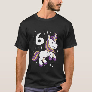 Kids Children's 6th Birthday Girl 6 Years Unicorn  T-Shirt