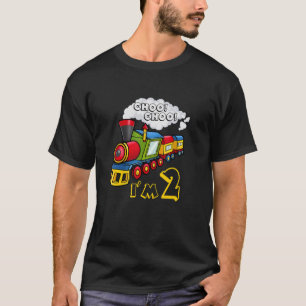 Kids Choo Choo I'm 2 Years Old Locomotive Boys Tra T-Shirt