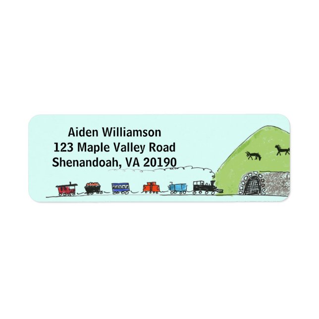 Kids Choo Choo Train Address Labels (Front)
