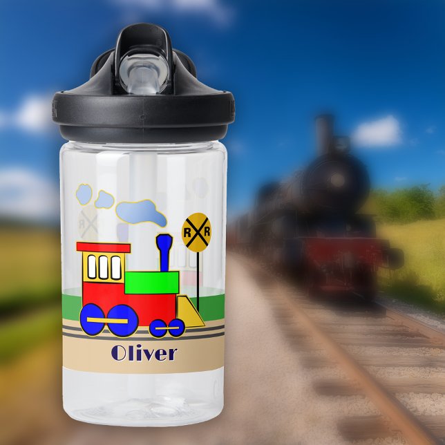 Kids Choo Choo Train Cute Cartoon Engine  Water Bottle (Kids Choo Choo Train Cute Cartoon Engine Personalized Water Bottle)