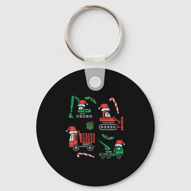 Kids Christmas Construction Vehicles Truck Xmas Bo Keychain (Front)