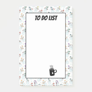 Kids Christmas Cute Snowman in Hats To Do List Post-it Notes