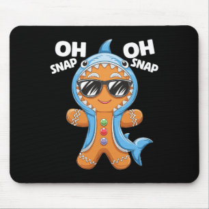 Kids Christmas Gingerbread Man Cookie Shark Oh Sna Mouse Pad