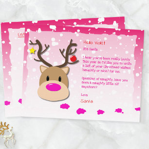 Kids Christmas List to Santa Holiday Postcard