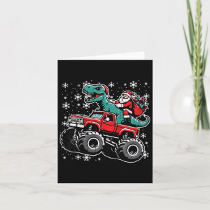 Kids Christmas Monster Truck Dino Santa Xmas Toddl Card