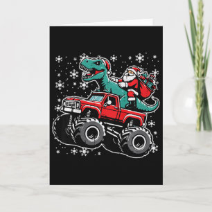 Kids Christmas Monster Truck Dino Santa Xmas Toddl Card