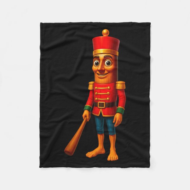 Kids Christmas Pajama Tung Sahur Nutcracker Brainr Fleece Blanket (Front)