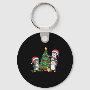 Kids Christmas Penguin Christmas Tree Lights Baubl Keychain