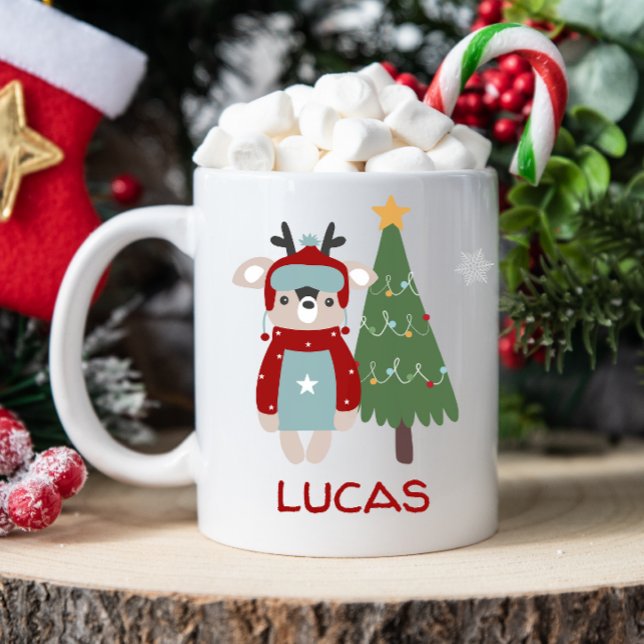 Kid's Christmas Personalized Mug (Cute Christmas mug, personalized kids mug, personalized christmas mug, mug with kids name, hot cocoa)