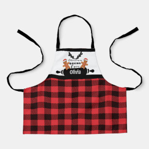 Kids Christmas Personalized Plaid Apron