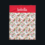 Kids Christmas Snowman Reindeer Personalized Fleece Blanket<br><div class="desc">Fleece blankets make great christmas gifts for kids.  Personalize this cute snowman and reindeer blanket to make the perfect gift for any little one on your list.</div>