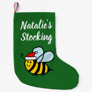 Kid's Christmas stocking with cute Santa bee