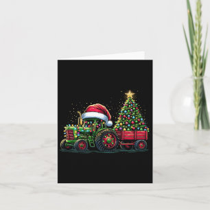 Kids Christmas Tractor Santa Xmas Farm Truck  Card