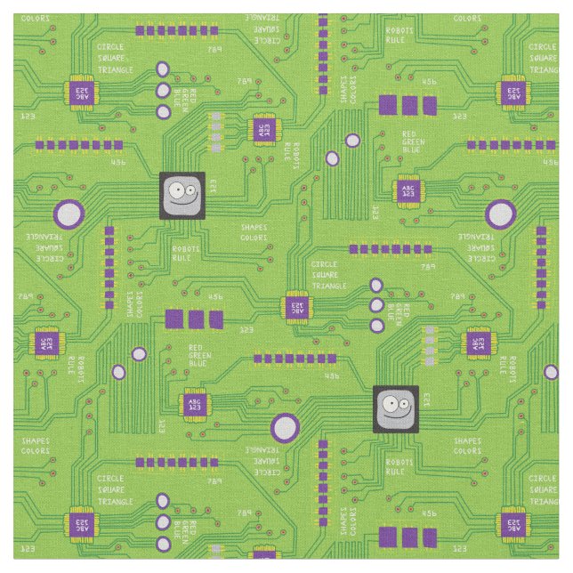 Kid's Circuit Board Fabric (Close Up)