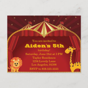 Kid's Circus Birthday Invitation