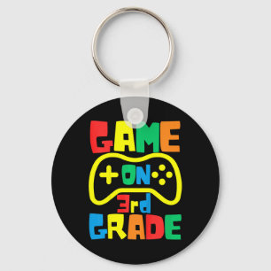 Kids Ck To School Video Game On Gamer Third Grade Keychain