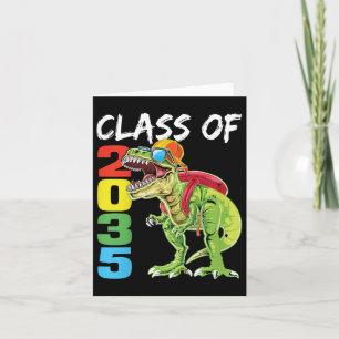 Kids Cl Of 2035 T Rex Dinosaur First Day Of Kinder Card