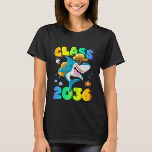 Kids Class Of 2036 Grow With Me Shark Backpack Bac T-Shirt