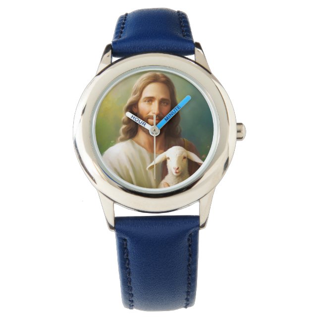 Kids Classic Leather Watch-Jesus Watch (Front)