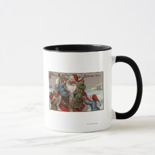 Kids Climbing on Santa Mug
