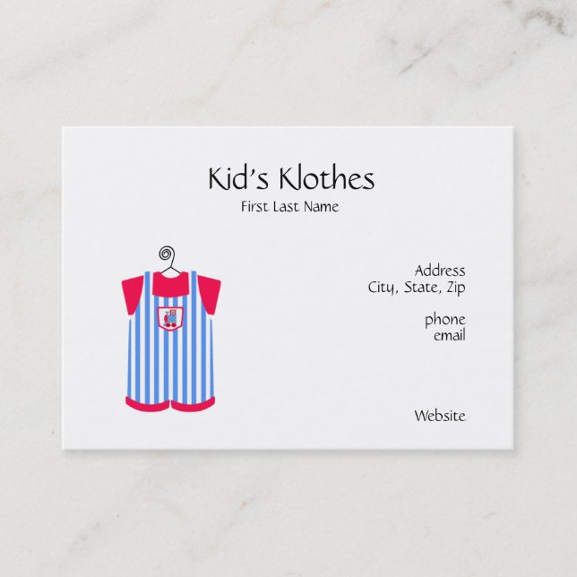 Kids Clothing Business Cards (Front)