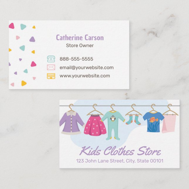 Kids Clothing Store Business Card (Front/Back)