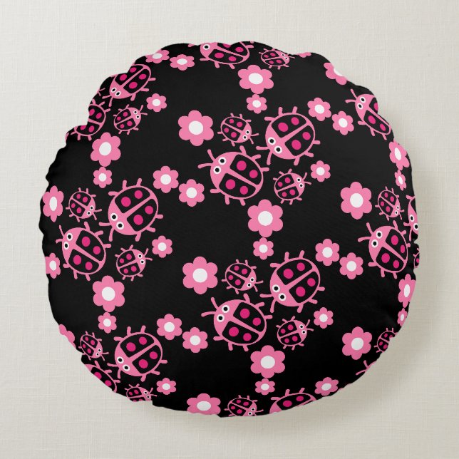 Kids Coccinellidae ladybug  Round Pillow (Front)