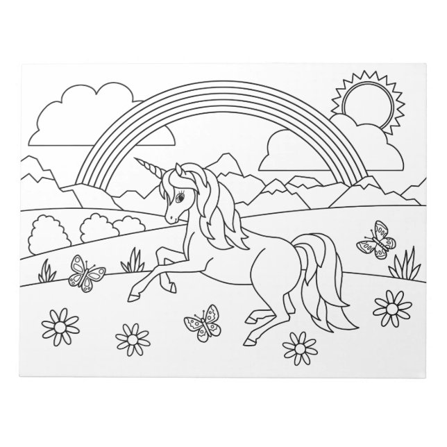 Kids Color Me Unicorn Rainbow Notepad (Front)