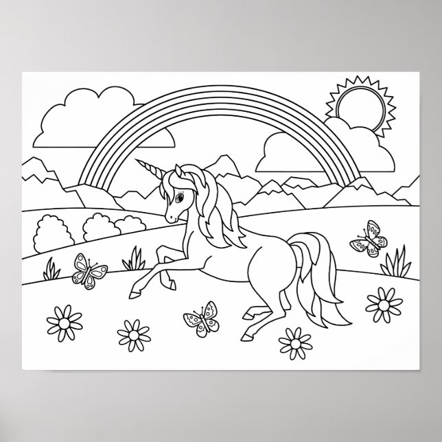 Kids Color Me Unicorn Rainbow Poster (Front)