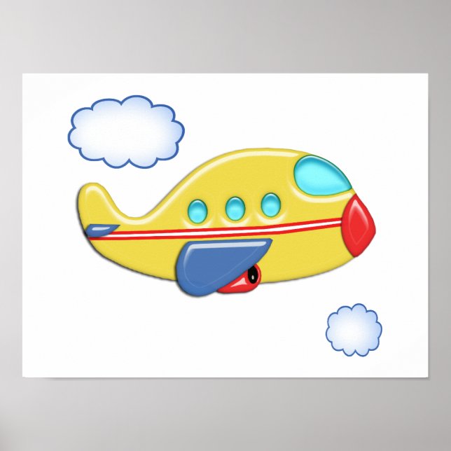 Kid's Colorful Airplane Poster (Front)