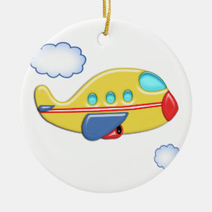 Kid's Colourful Airplane Ceramic Ornament