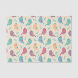 Kids Colourful Birds w/ Tulips Tissue Paper