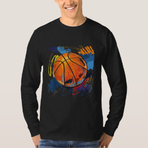 Kids Colourful Graffiti Art Basketball for girls T-Shirt