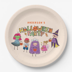 Kids Colourful Halloween Costume Party Paper Plate