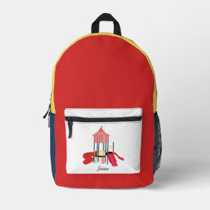 Kids Colourful Playground Custom Name School Printed Backpack