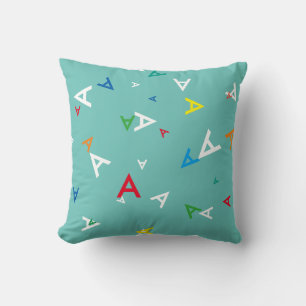 kids colourful uppercase letters custom throw pillow