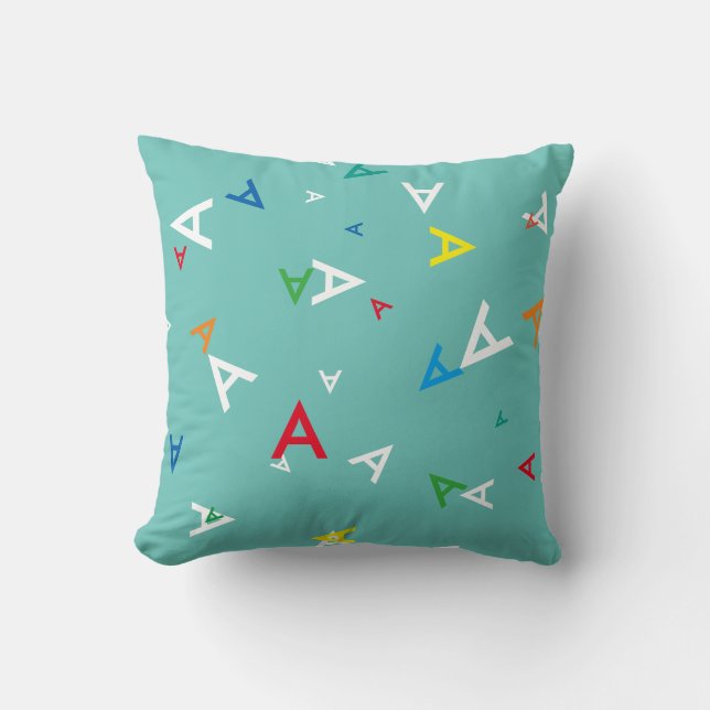 kids colourful uppercase letters custom throw pillow (Front)