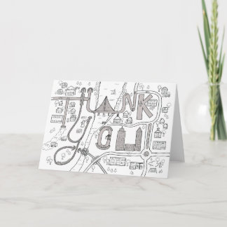 Kids Colouring Thank You card