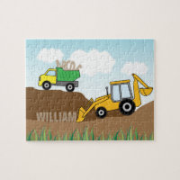 Kids Construction Backhoe and Dump Truck