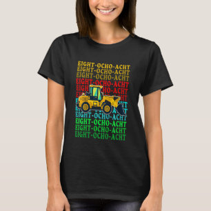 Kids Construction Car Excavator 8th Birthday T-Shirt