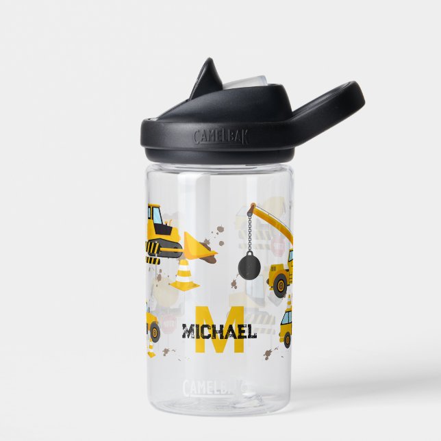 Kids Construction Digger Water Bottle (Left)
