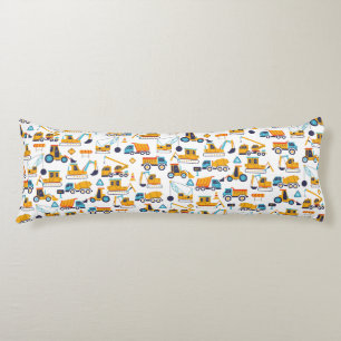 Kids Construction Dump Trucks Vehicle Pattern Body Pillow