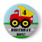 Kids Construction Dumpruck Custom Button