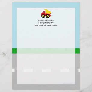 Kids Construction Dumptruck Letterhead