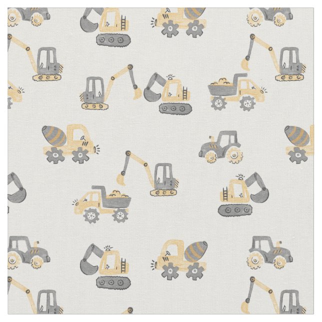 kids construction fabric (Close Up)