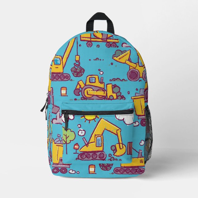 Kids Construction-Themed Backpack (Front)