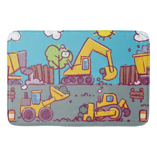 Kids Construction Themed Bath Mat or Rug