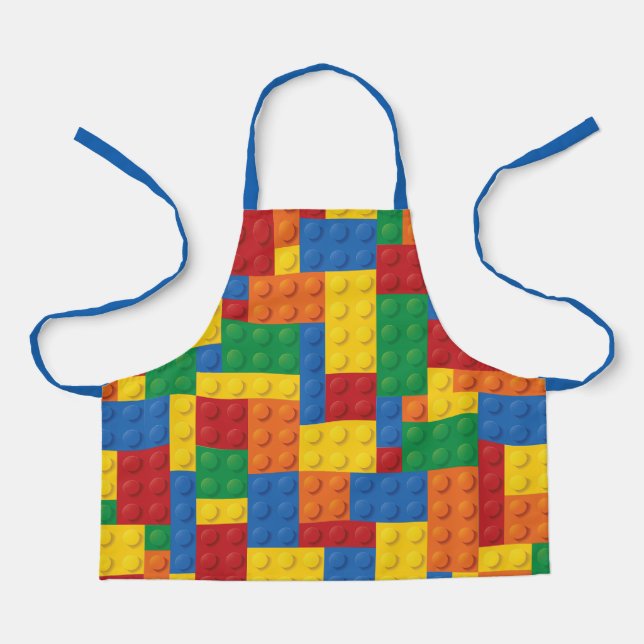 Kids Construction Toy Building Blocks Pattern Apron (Front)
